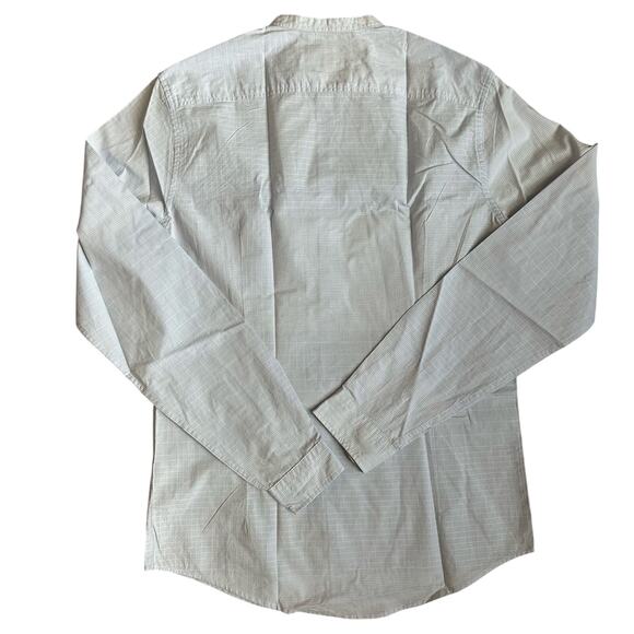 Murano Slim Fit Light Blue/White Striped Round Collar Long Sleeve Button Down- S - Picture 2 of 9